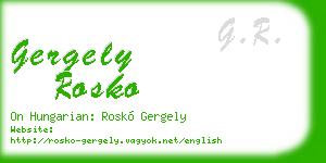 gergely rosko business card